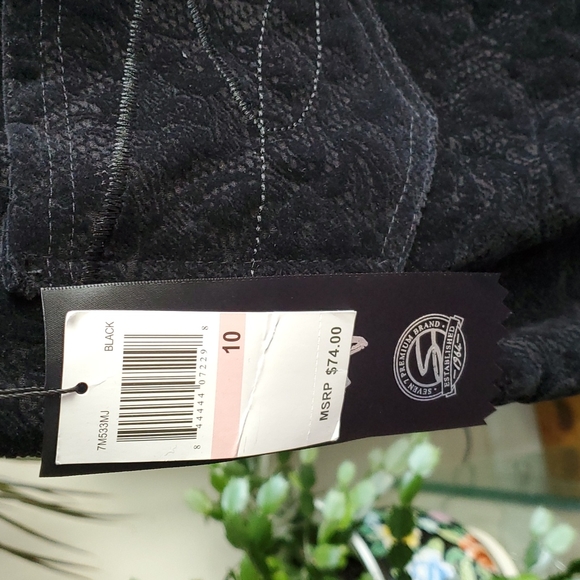 Seven 7 Black Velvet Jaquard Textured Pants Size 10 nwt - Picture 8 of 11